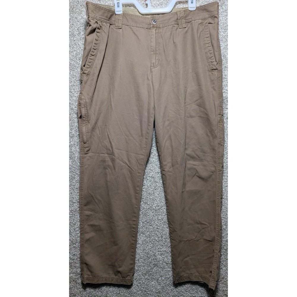 Columbia Omni-Shield Men Brown Canvas Cargo Pants size 40X32 Regular Fit Outdoor